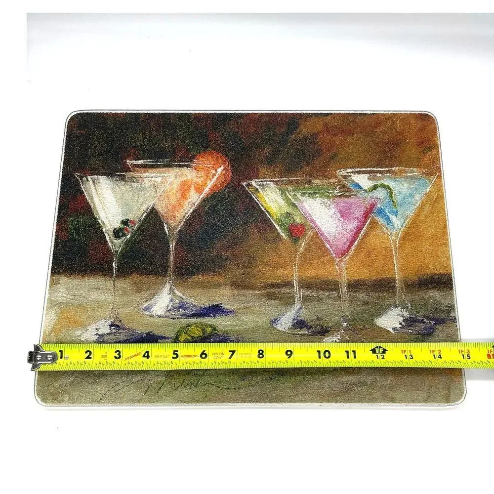 Martini Glass Bar Kitchen Glass Cutting Board 15